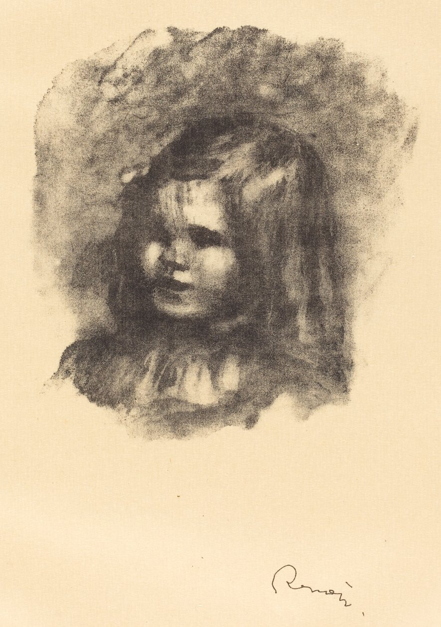 Claude Renoir, naar links gedraaid door Auguste Renoir