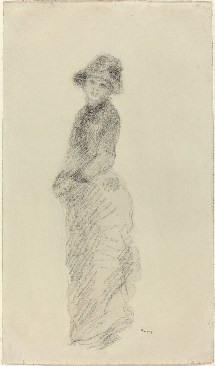 Staande jonge vrouw door Auguste Renoir