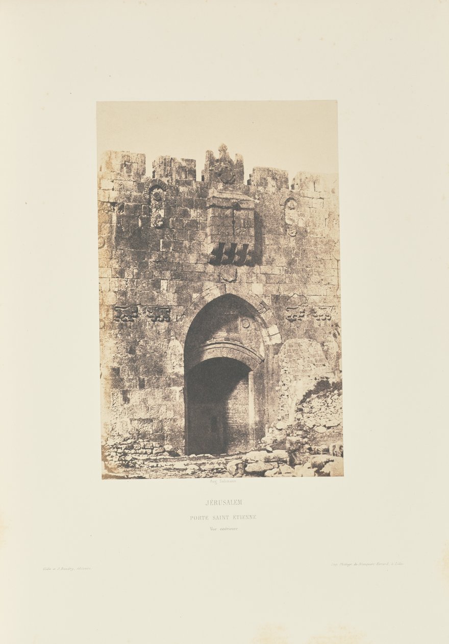 Jeruzalem. Sint-Stefanuspoort. Buitenaanzicht door Auguste Salzmann