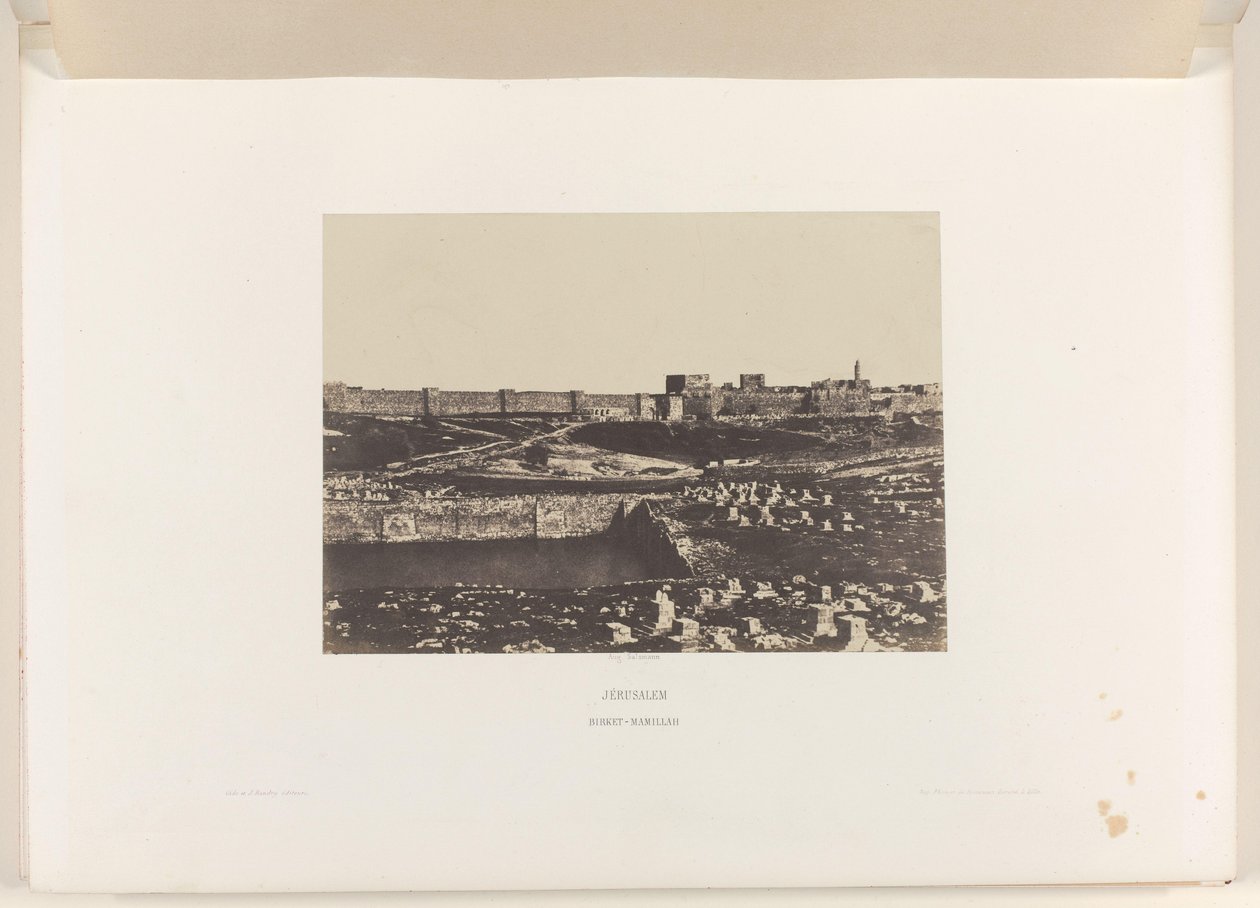 Mamilla-bekken buiten de oude stadsmuur van Jeruzalem door Auguste Salzmann