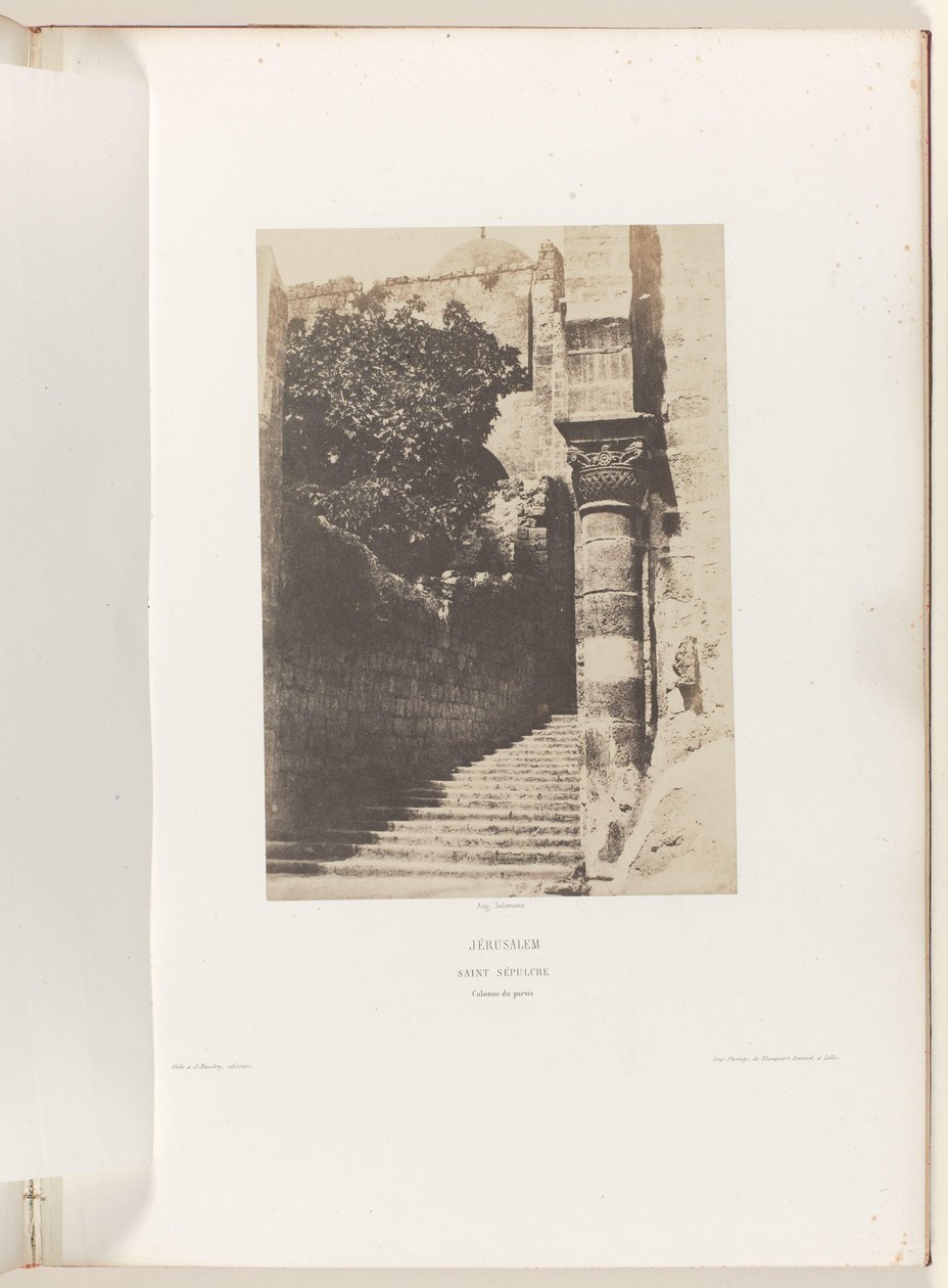 Zuil op het voorhof van de Heilig Grafkerk te Jeruzalem door Auguste Salzmann