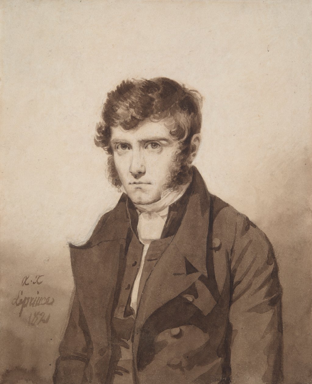 Zonder titel (Portret van de kunstenaar) door Auguste Xavier Leprince
