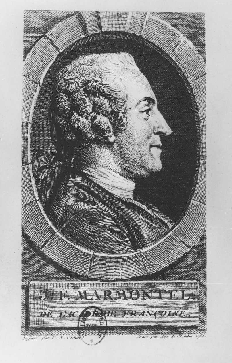 Portret van Jean François Marmontel, 1765 door Augustin de Saint Aubin