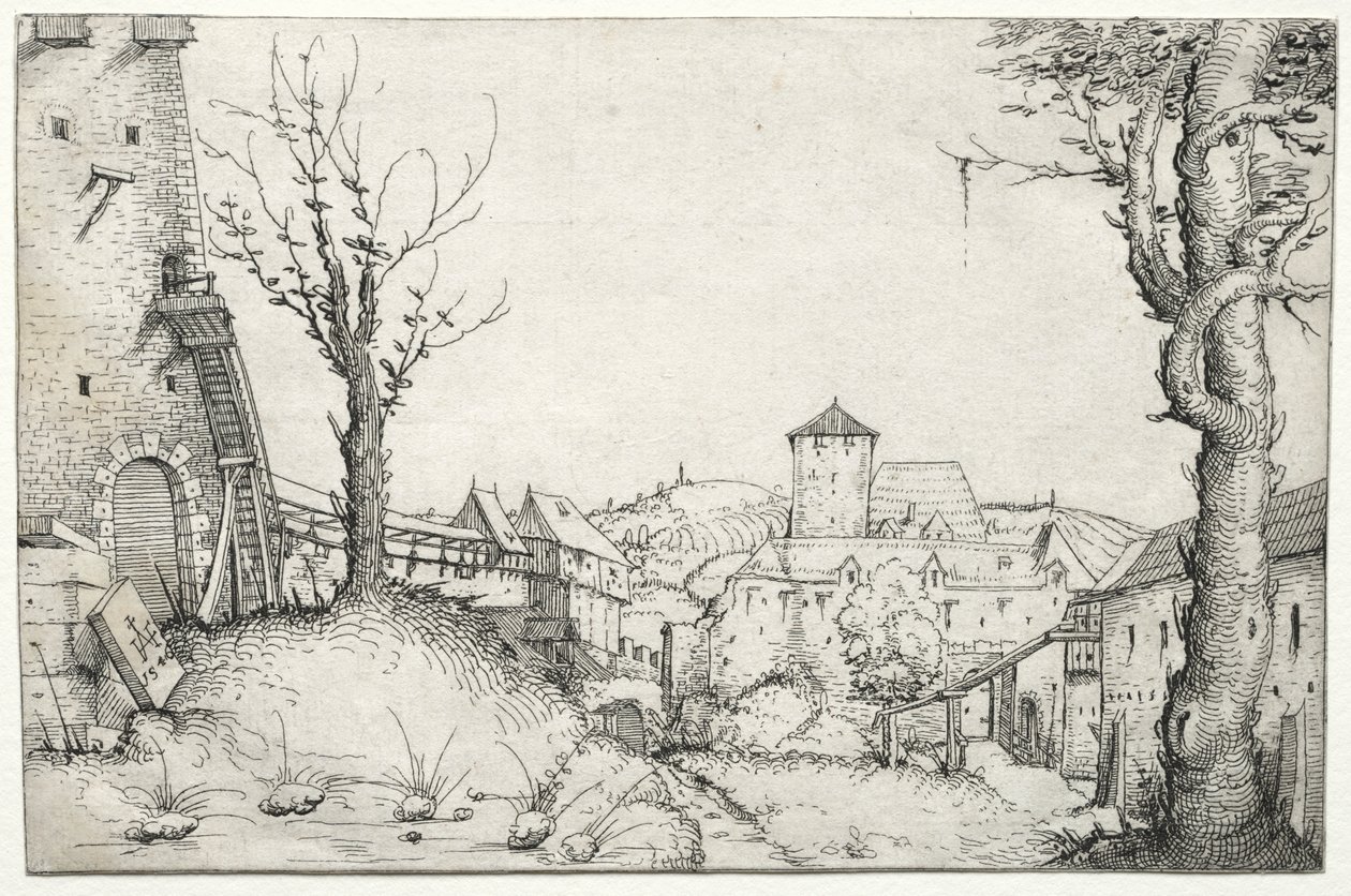 Binnenplaats van een Kasteel door Augustin Hirschvogel