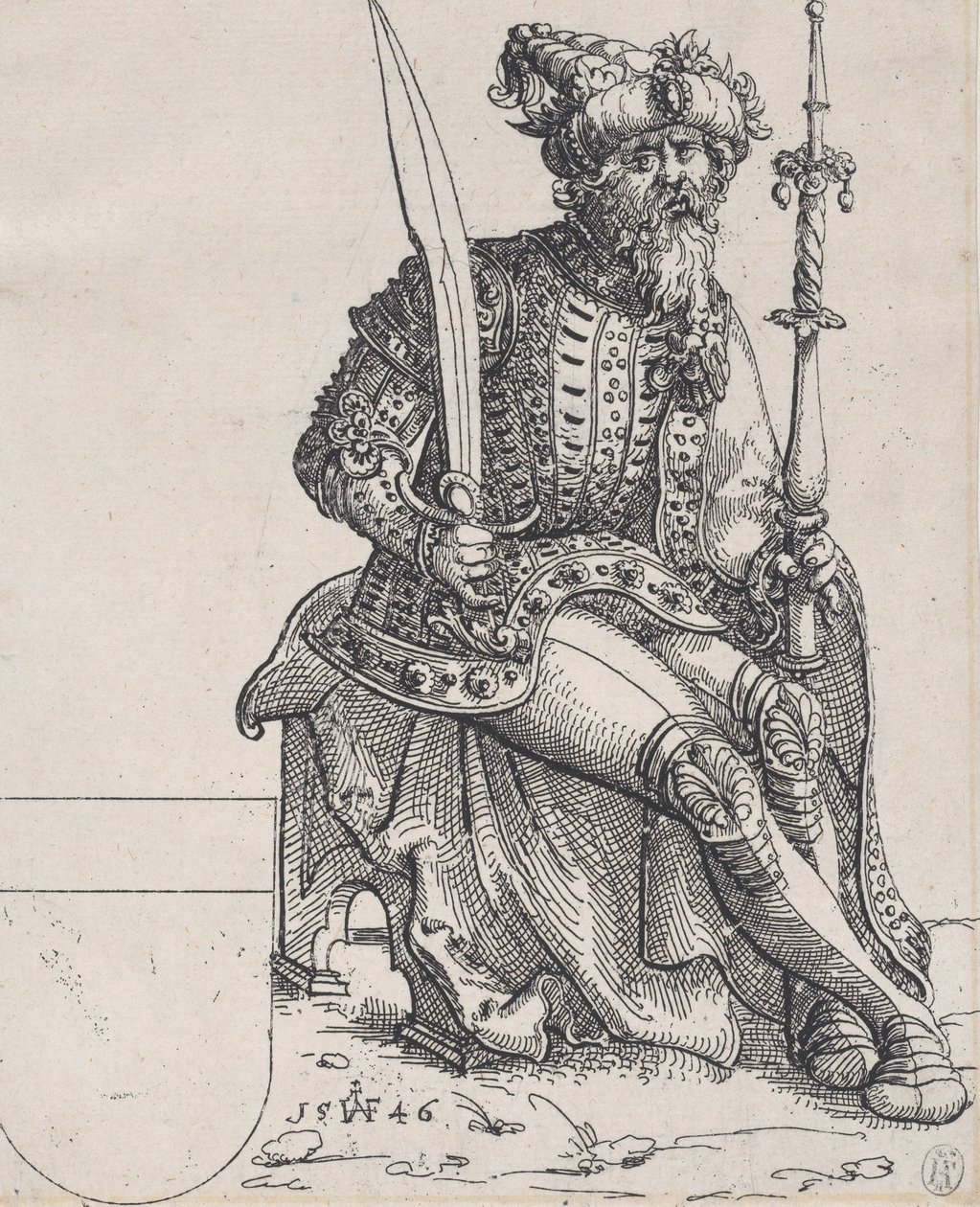 Maximiliaan I, uit Herberstain, Rerum Moscoviticarum Commentarii, 1546 door Augustin Hirschvogel