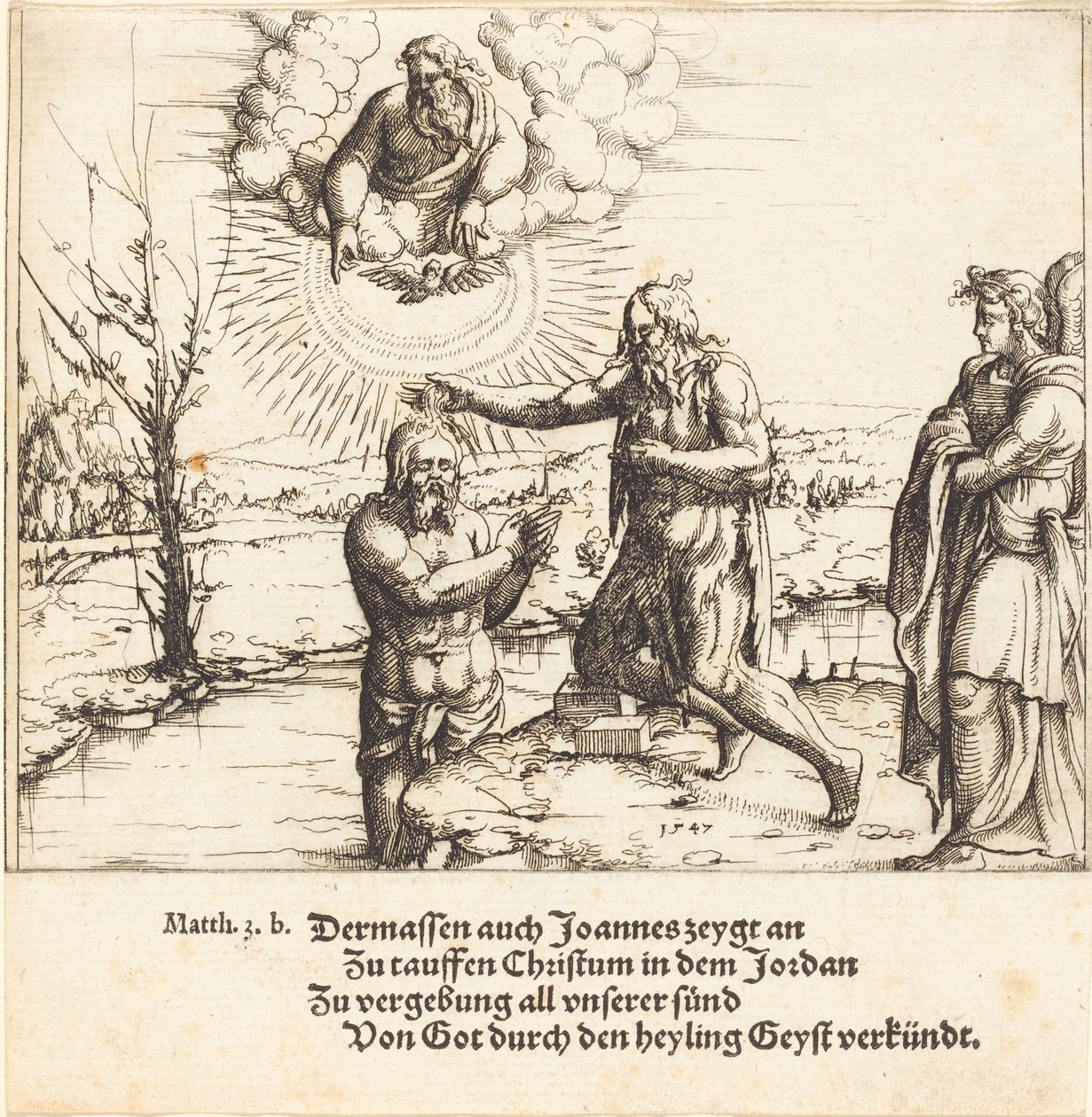 De Doop van Christus, 1547 door Augustin Hirschvogel