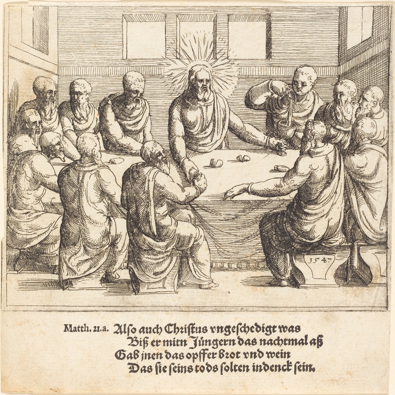 Het Laatste Avondmaal door Augustin Hirschvogel