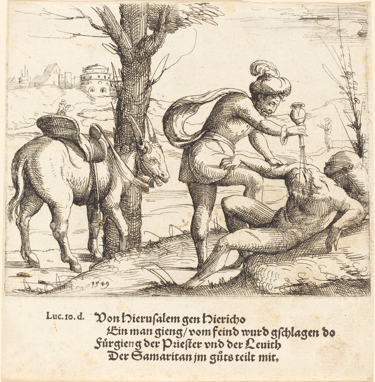 De Gelijkenis van de Barmhartige Samaritaan door Augustin Hirschvogel