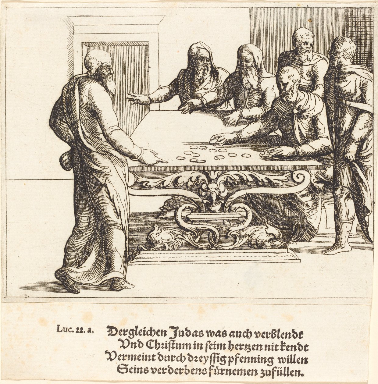 De Betaling van Judas door Augustin Hirschvogel