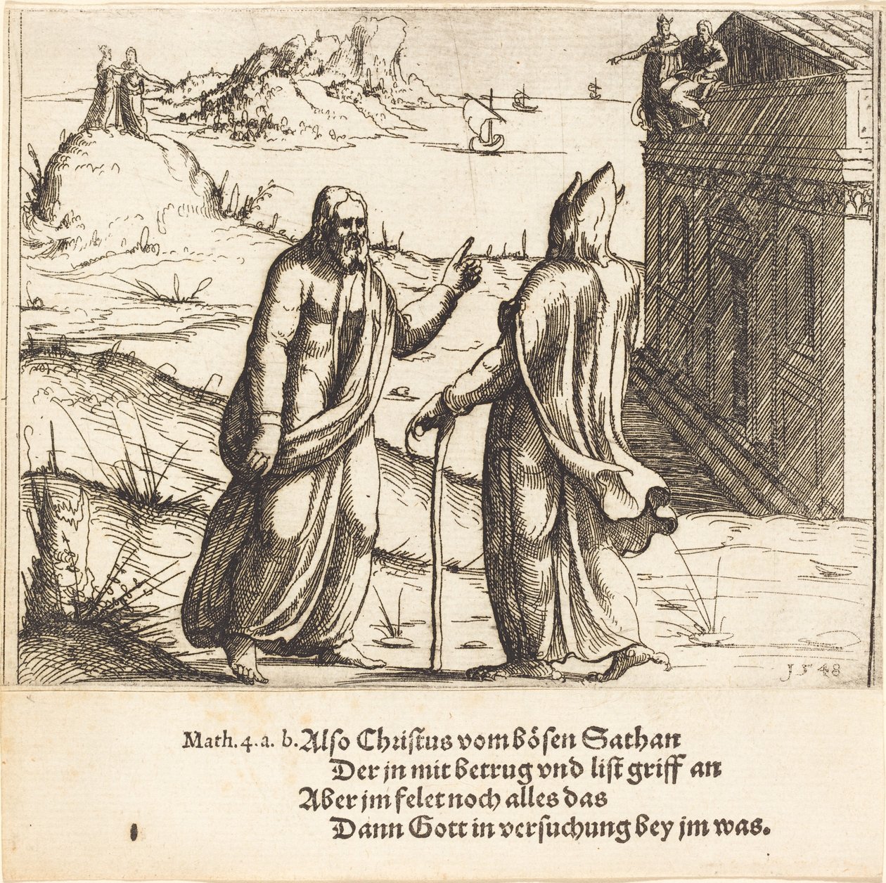 De Verzoeking van Christus door Augustin Hirschvogel