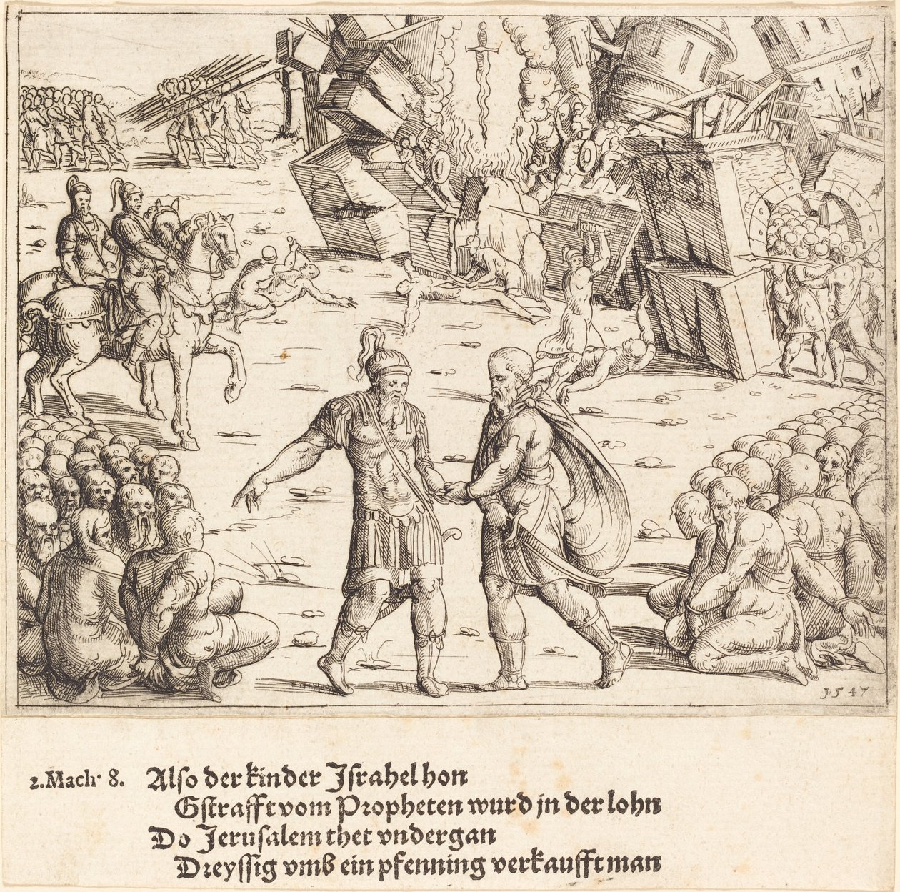 De Overwinning van Judas Maccabeus Over Niccanor, 1547 door Augustin Hirschvogel