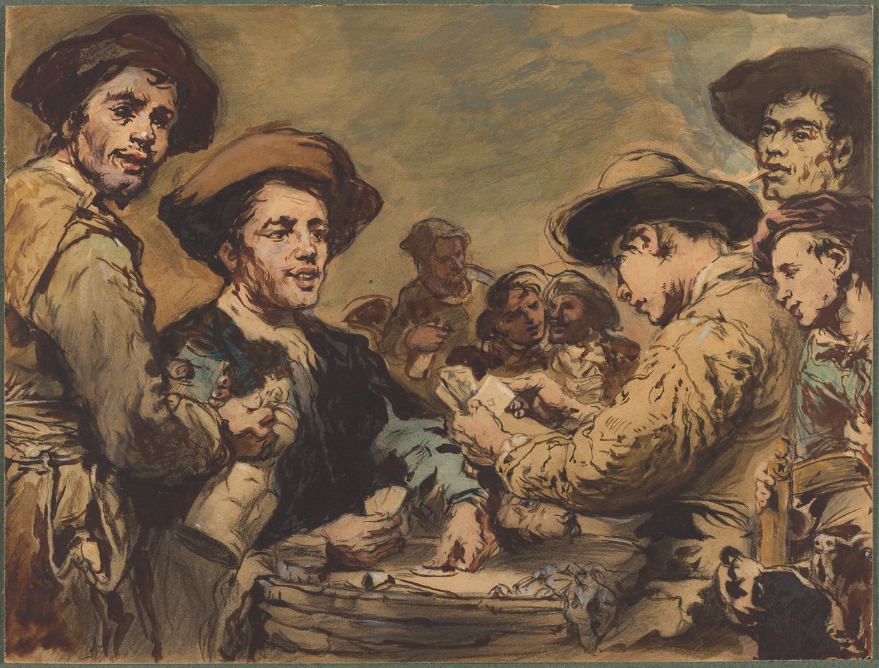 Kaartspelers door Augustin Théodule Ribot