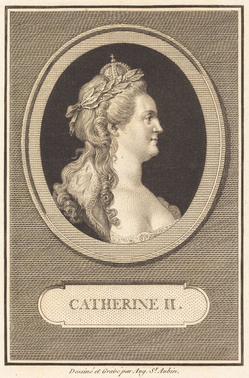 Catharina II door Augustin de Saint-Aubin