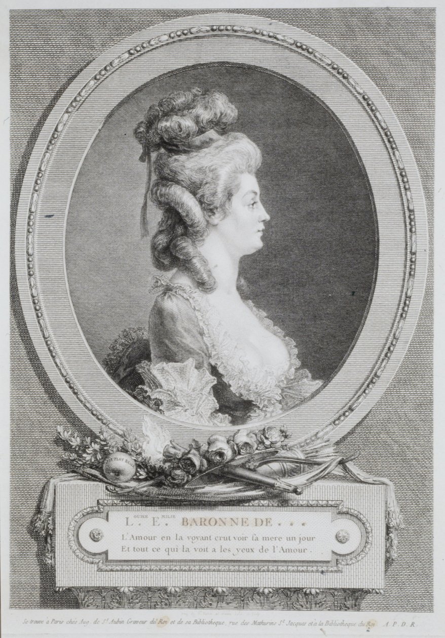 Louise Emilie: barones d’Andlau door Augustin de Saint-Aubin
