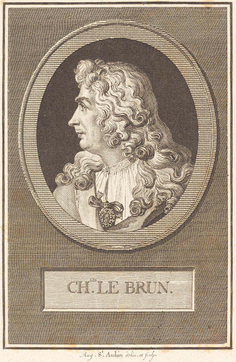 Charles Le Brun door Augustin de Saint Aubin