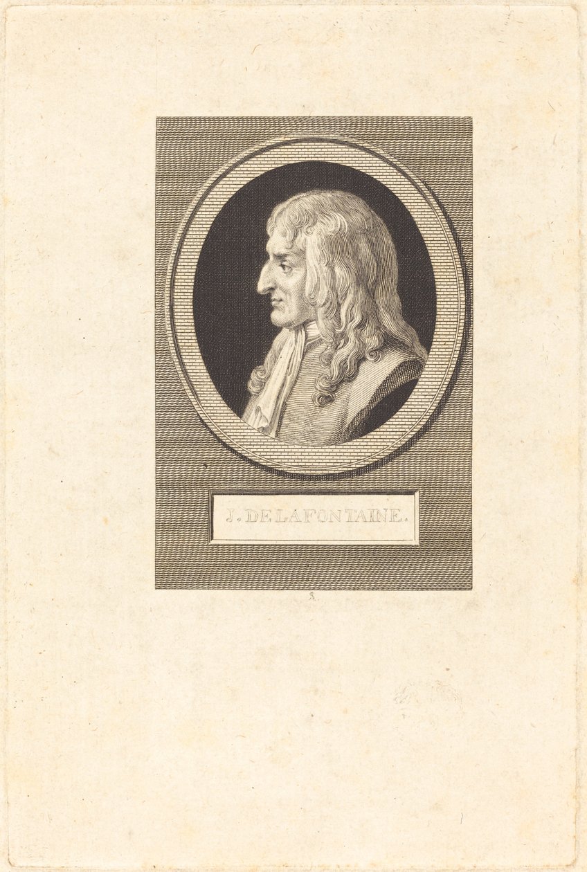 Jean de La Fontaine door Augustin de Saint Aubin