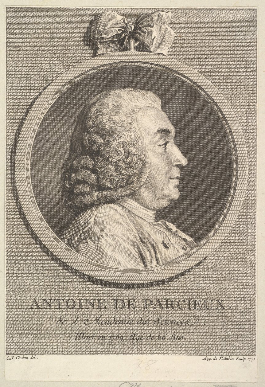 Portret van Antoine de Parcieux door Augustin de Saint-Aubin