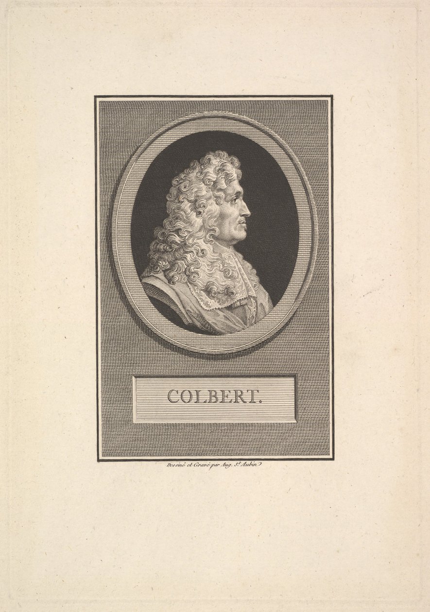 Portret van Colbert, 1800 door Augustin de Saint Aubin