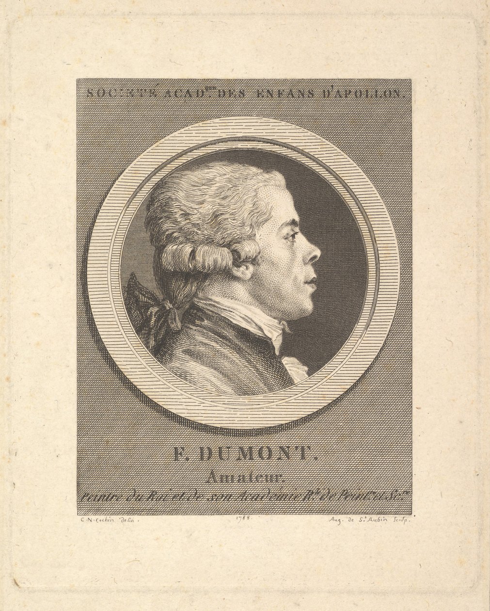 Portret van François Dumont door Augustin de Saint Aubin