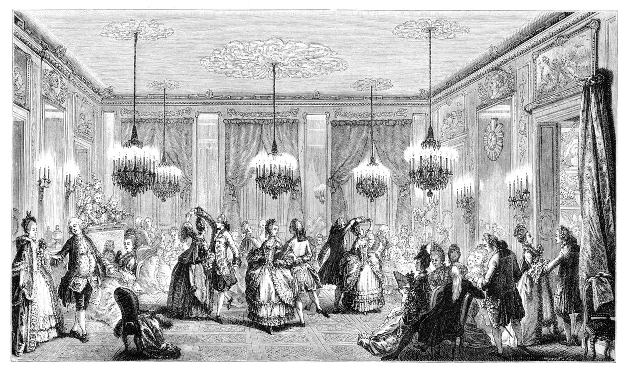Het Bal door Augustin de Saint Aubin