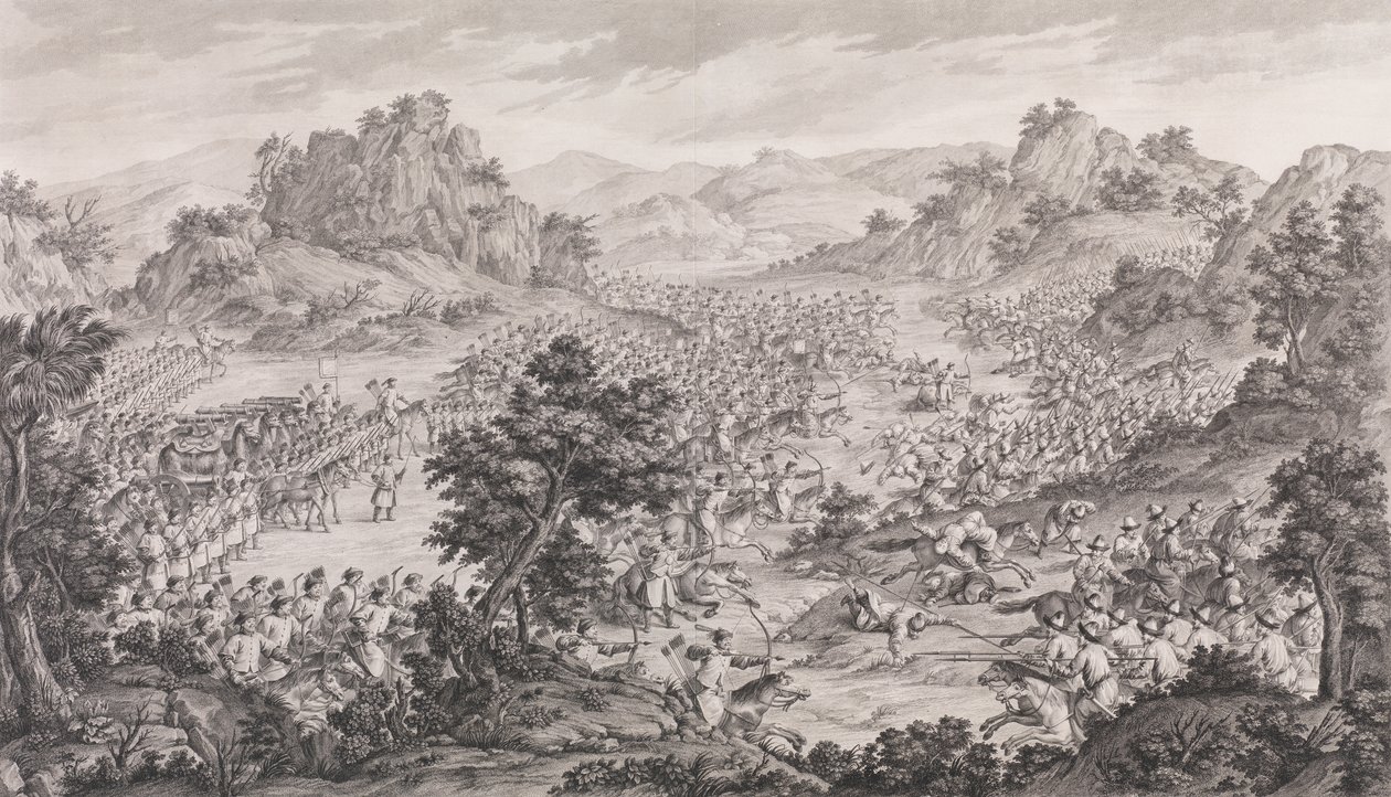 De grote overwinning van Qurman, 1770 door Augustin de Saint Aubin