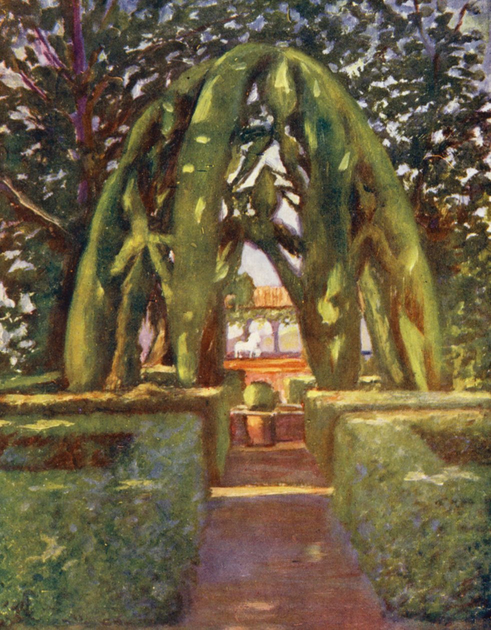 Architectura Verde, Generalife tuinen, Granada (kleurenlitho) door Augustine Fitzgerald