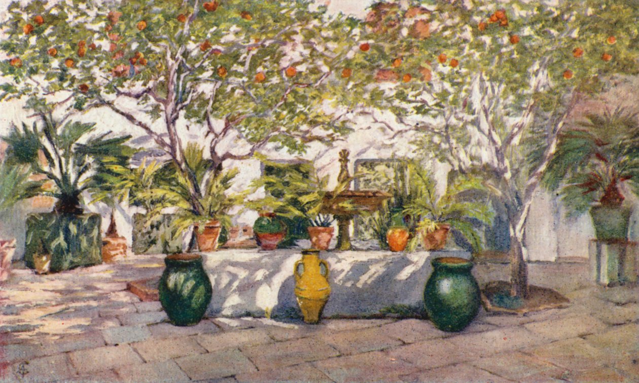 Villa Caid Mahomed, de residentie van de heer Hay Newton, consul-generaal in Algiers (kleurenlitho) door Augustine Fitzgerald