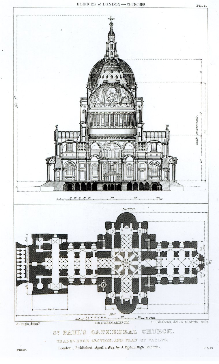 Dwarsdoorsnede van de St. Paul