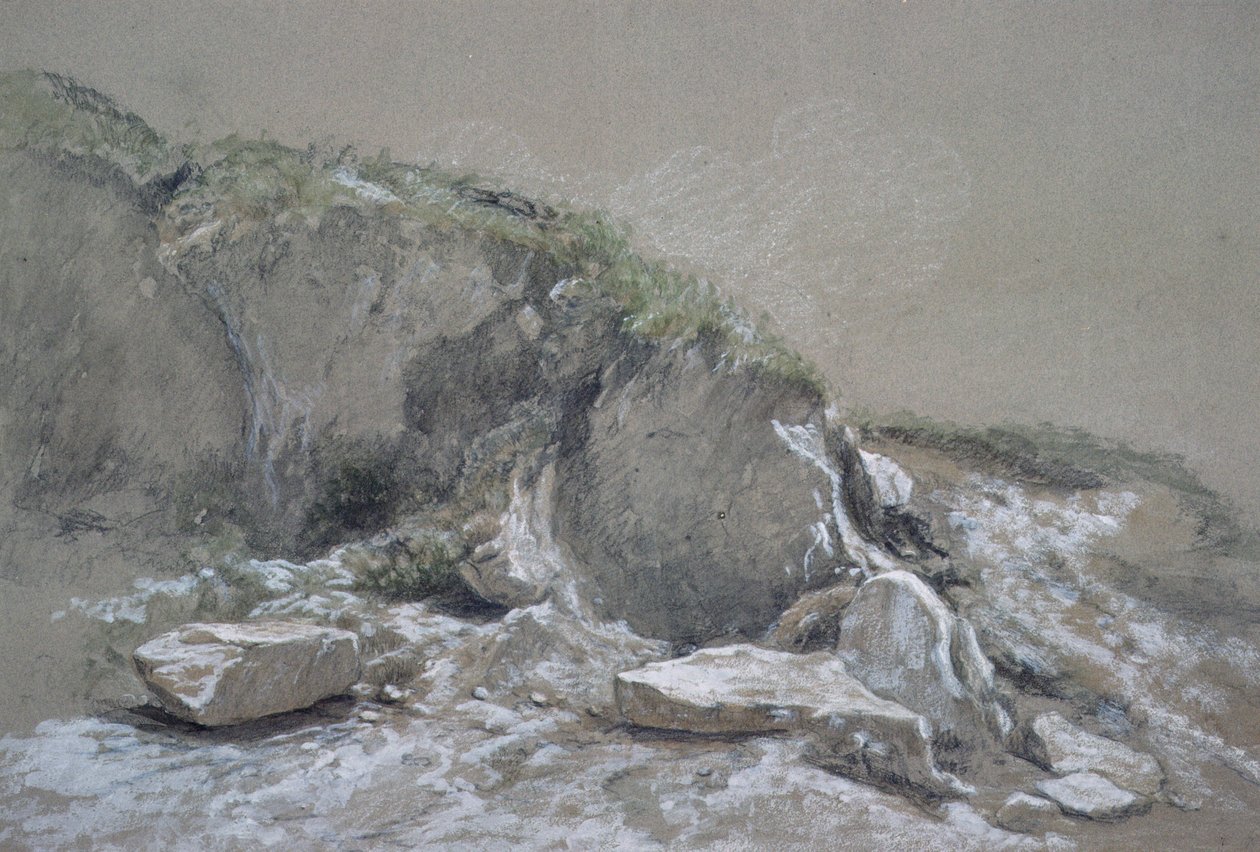 Rotsen en zee, Isle of Wight door Augustus Wall Callcott