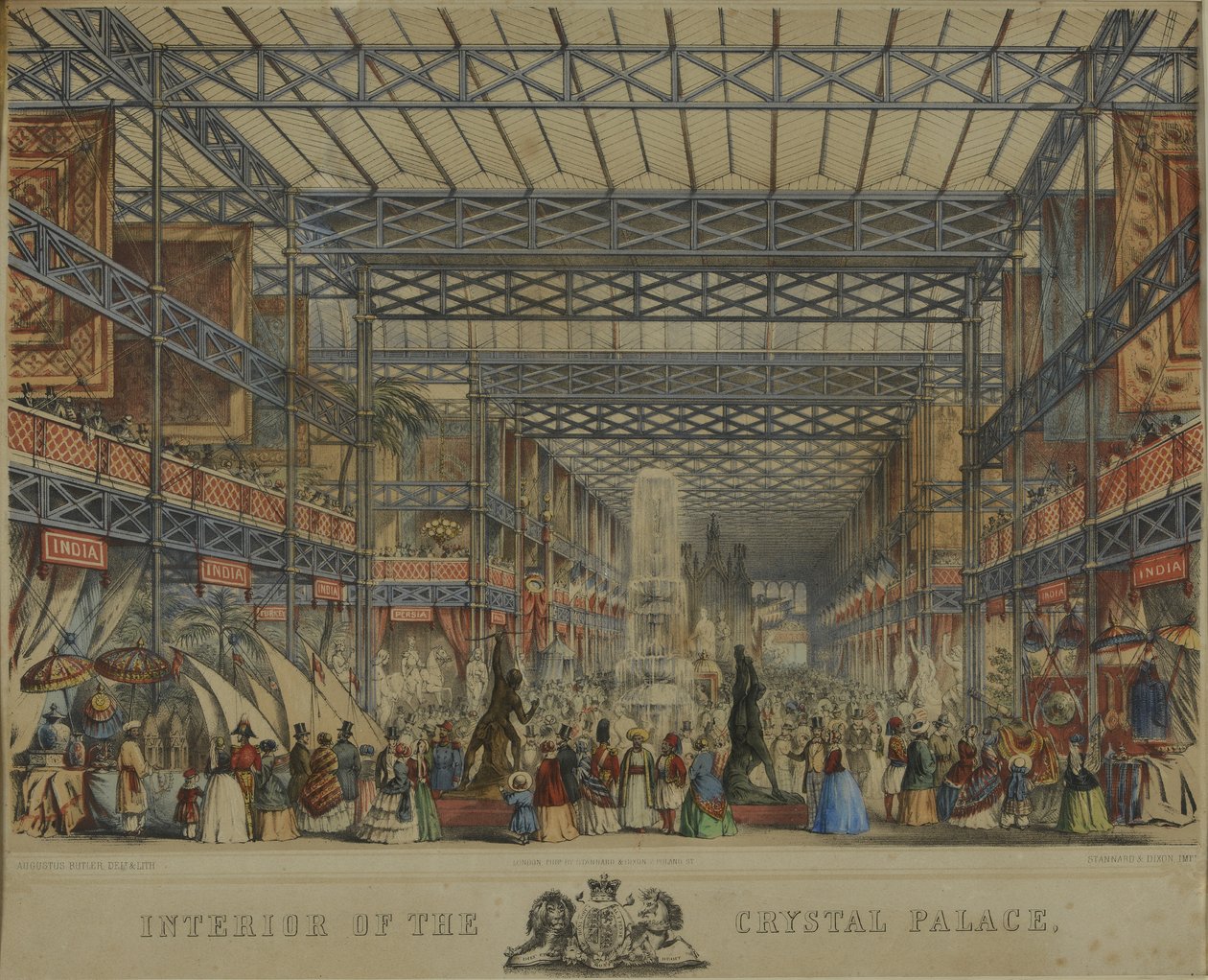 Interieur van het Crystal Palace, 1851 door Augustus Butler