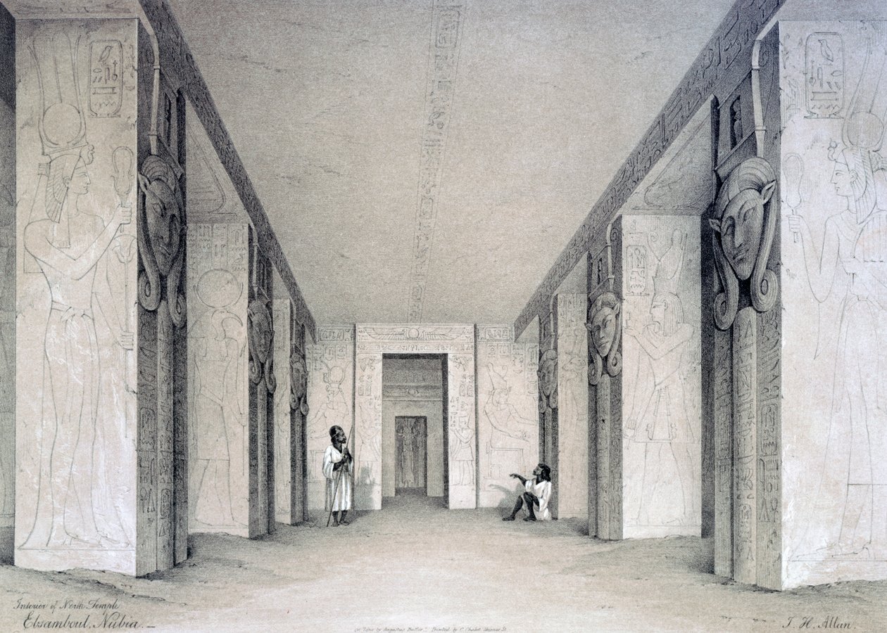Interieur van de Noordelijke Tempel, Ebsamboul, Nubië, Egypte door Augustus Butler
