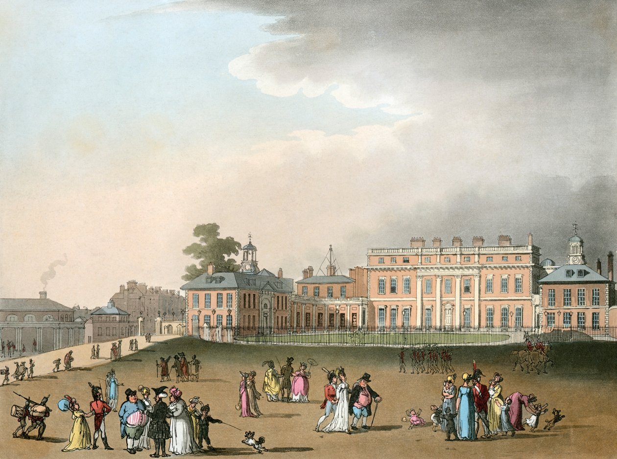 Buckingham Palace, Londen, 1809 door Augustus Charles Pugin