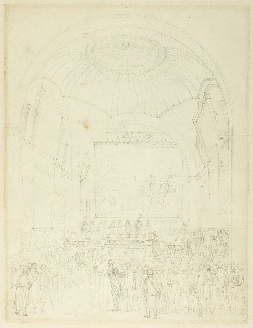 Studie voor Common Council Chamber, Guild Hall, uit Microcosm of London door Augustus Charles Pugin