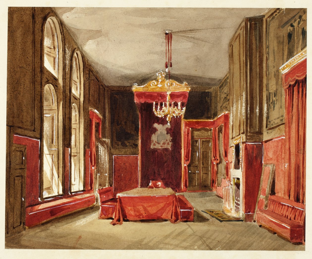 Studie voor de salon, St. James, uit Microcosm of London door Augustus Charles Pugin