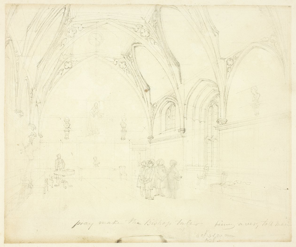 Studie voor Lambeth Palace, van Microcosm of London door Augustus Charles Pugin
