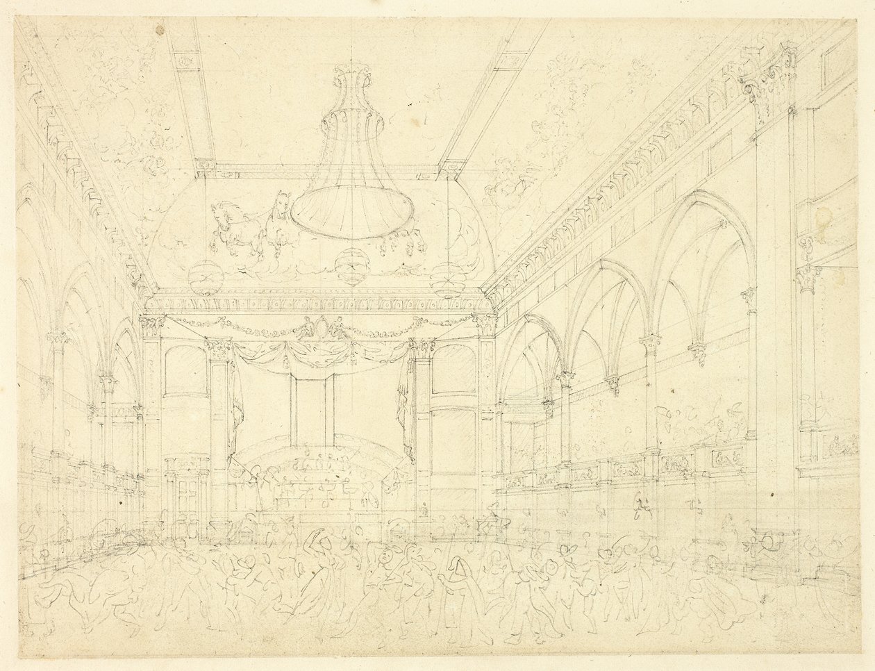 Studie voor Pantheon Masquerade, uit Microcosm of London door Augustus Charles Pugin