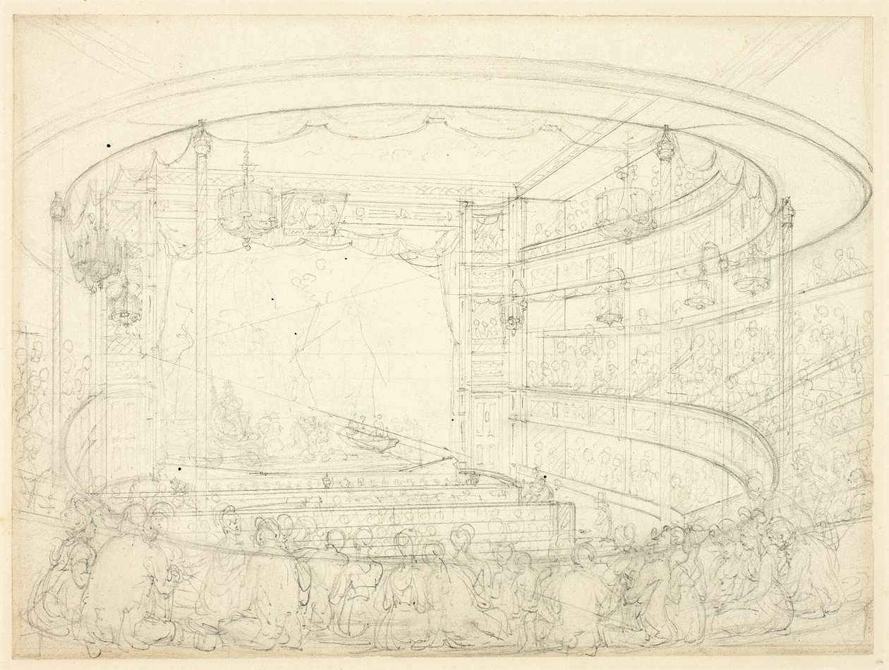 Studie voor Sadlers Wells Theater door Augustus Charles Pugin