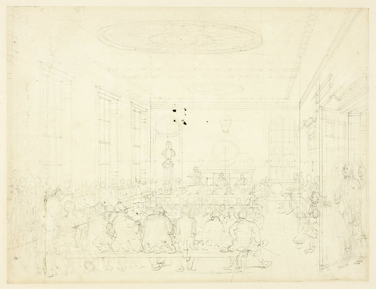 Studie voor de Maatschappij ter Bevordering van de Landbouw, uit Microcosm of London door Augustus Charles Pugin