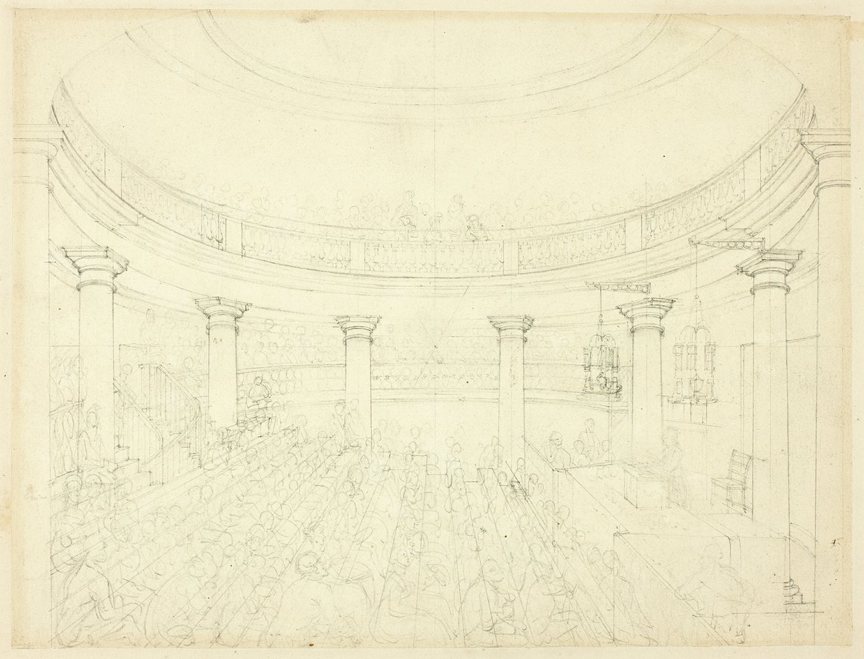 Studie voor Surrey Institution, uit Microcosm of London door Augustus Charles Pugin