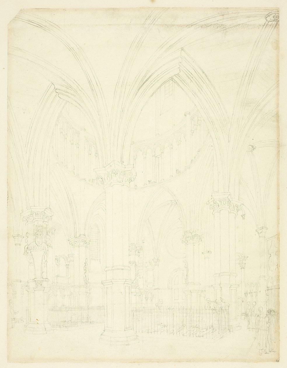 Studie voor Temple Church, uit Microcosm of London door Augustus Charles Pugin