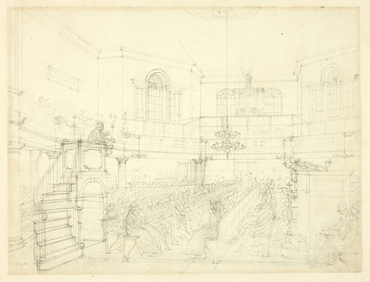 Studie voor de Magdalenakapel, uit Microkosmos van Londen door Augustus Charles Pugin