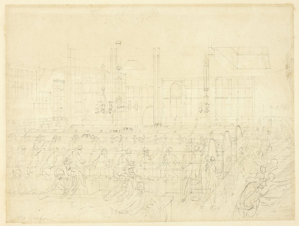 Studie voor Het Postkantoor, uit Microcosm of London door Augustus Charles Pugin