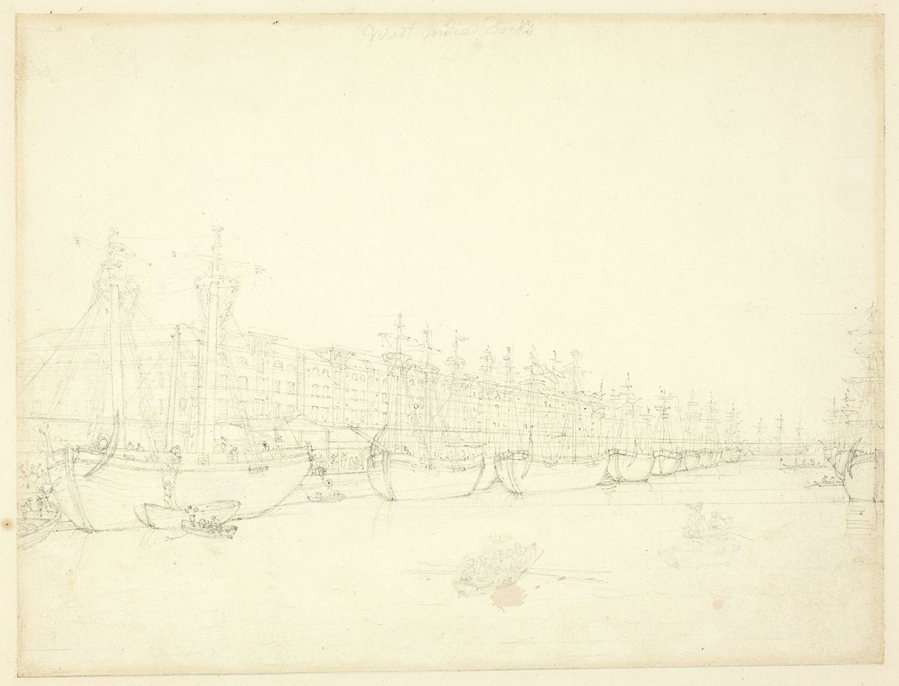 Studie voor West India Docks, uit Microcosm of London door Augustus Charles Pugin