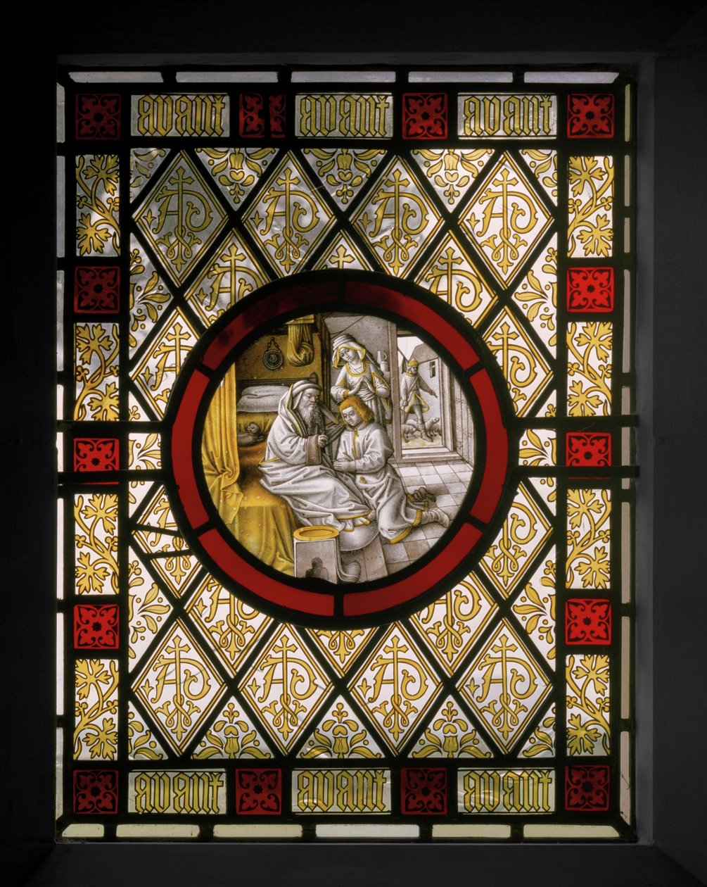 Bibliotheek Venster met Nederlands Rondel door Augustus Welby Northmore Pugin