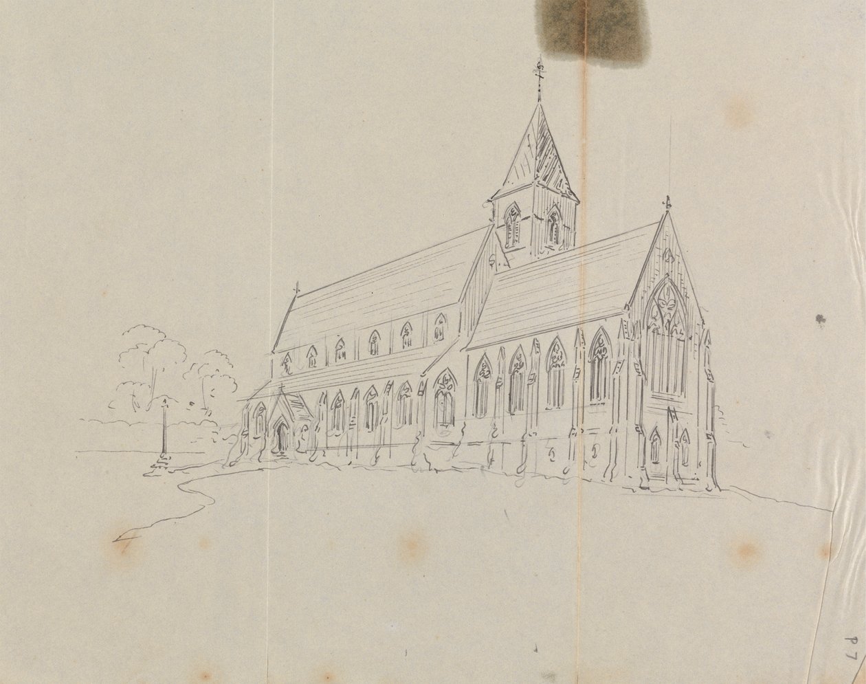 Schets van een Gotische Kerk door Augustus Welby Northmore Pugin