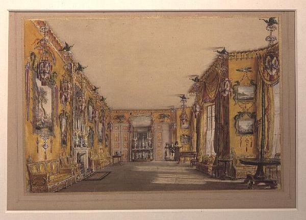 De Gele (Noord) Tekenzaal door Augustus Welby Pugin