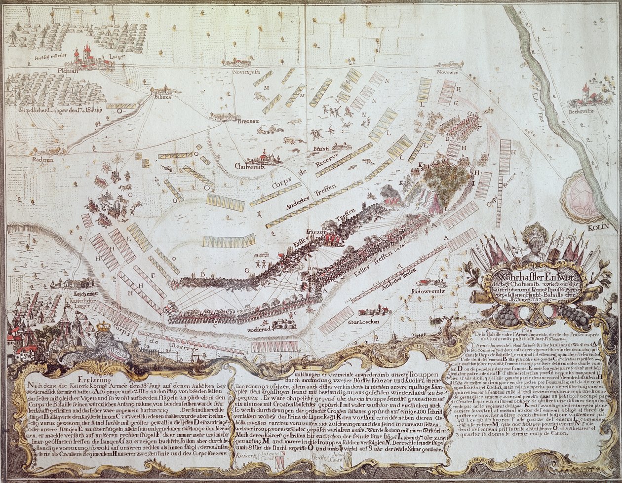 Slag bij Kolin in Bohemen, 18 augustus 1757 door Austrian School