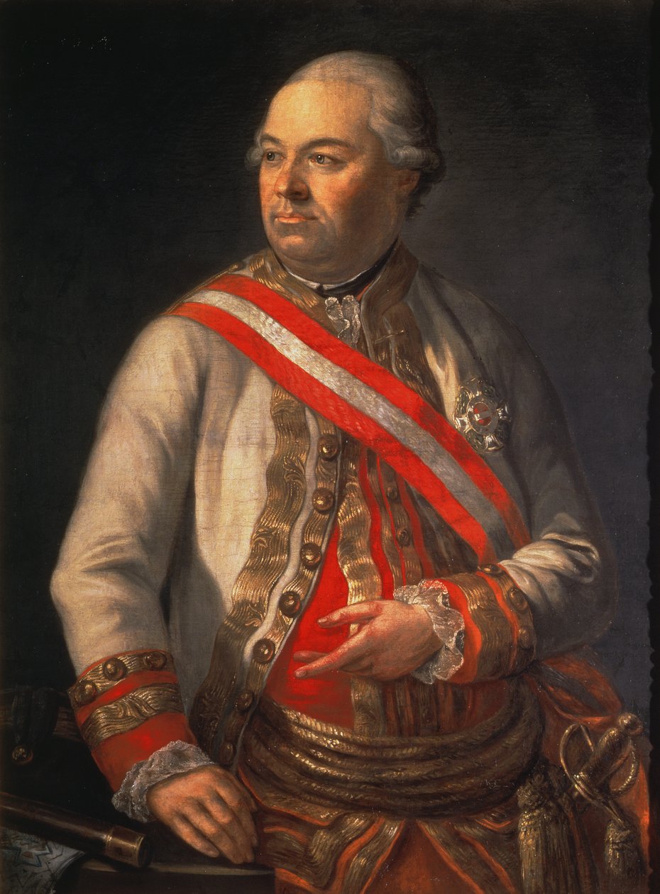 Graaf Andreas Hadik von Futak (1710-90), bevelhebber van het Oostenrijkse leger in de campagne tegen Turkije in 1789 door Austrian School