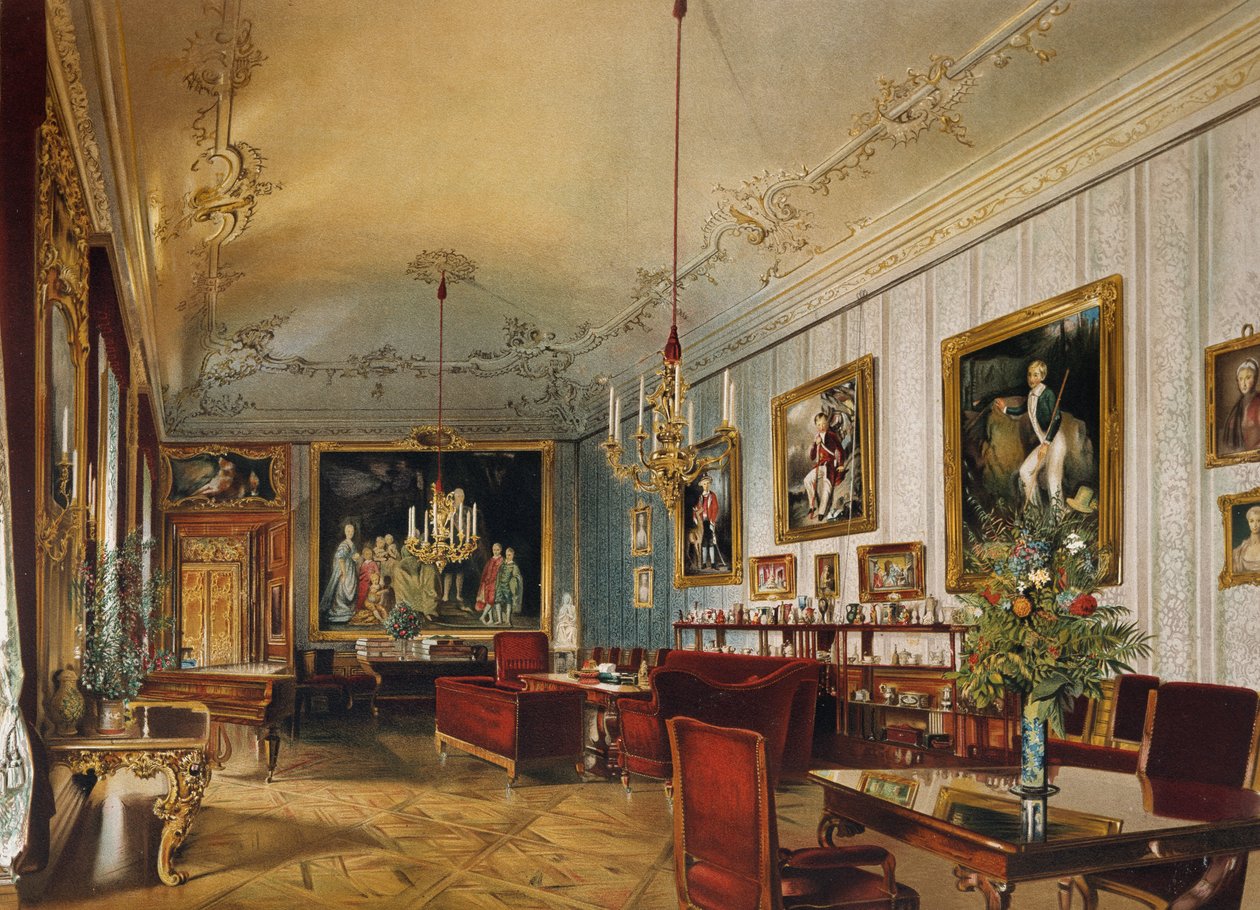 Zaal van Prinses Sofia in Keizerlijke Appartementen, Schoenbrunn Paleis (UNESCO Werelderfgoedlijst) door Austrian School