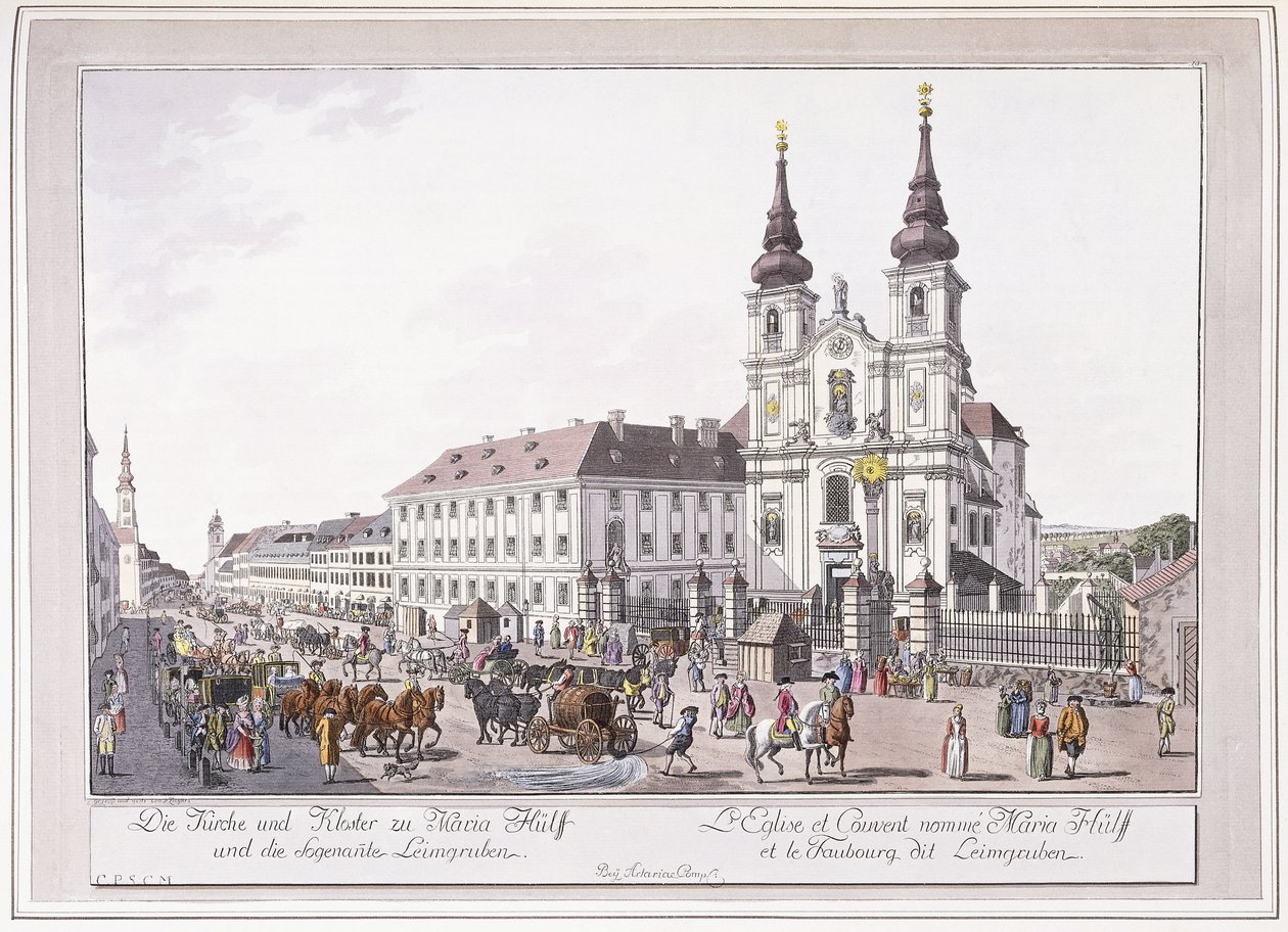 Parochiekerk en Klooster van Mariahilf in Leimggruben door Austrian School